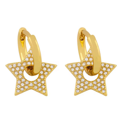 Star hoop earrings
