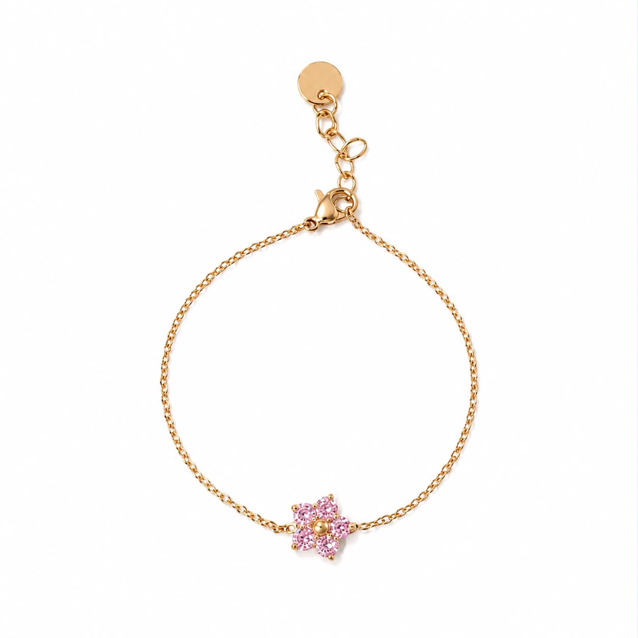 Pink flower bracelet
