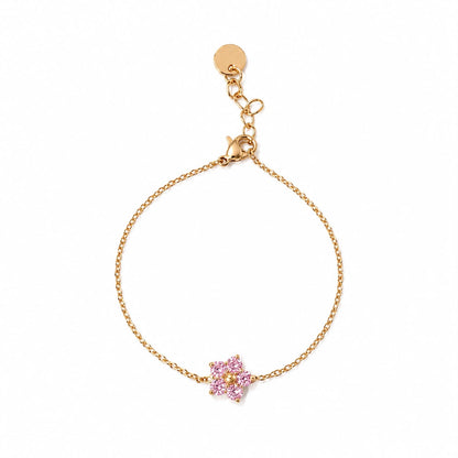 Pink flower bracelet
