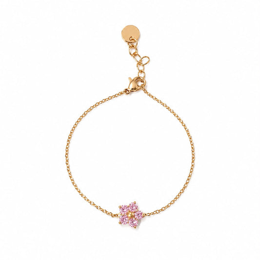 Pink flower bracelet