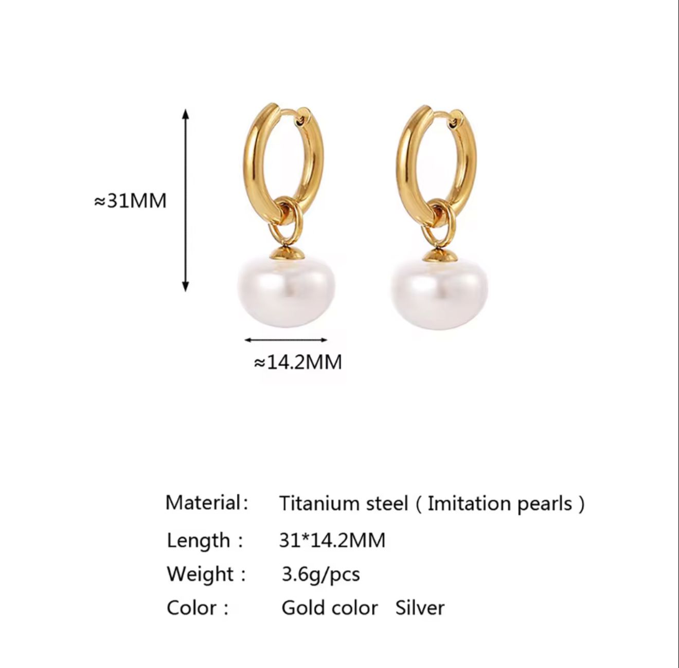 Freshwater Pearl hoops
