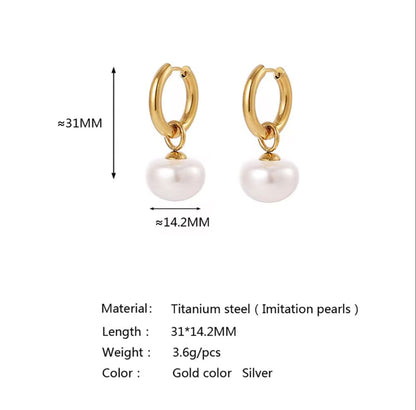 Freshwater Pearl hoops