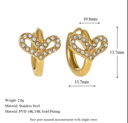 Heart hoop earrings
