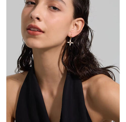 floral-cross earrings