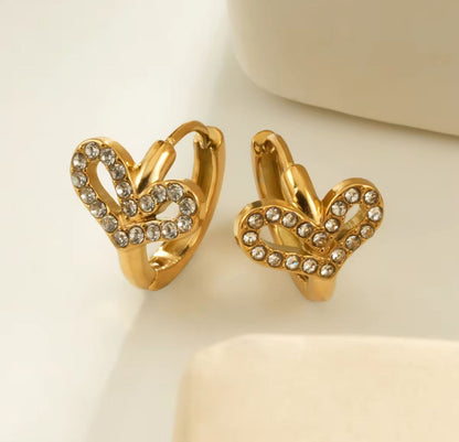 Heart hoop earrings