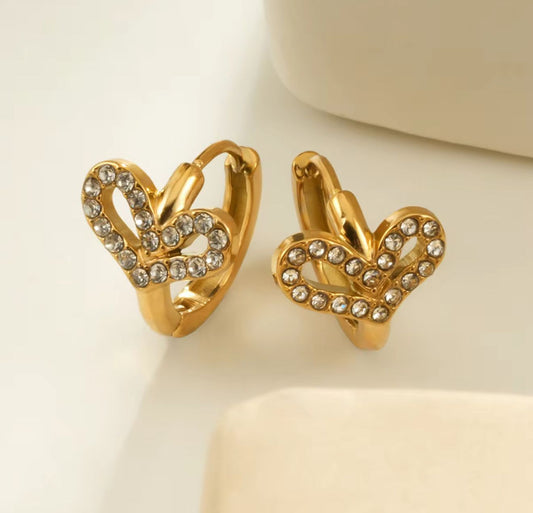 Heart hoop earrings
