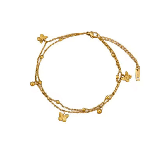 Layered butterfly bracelet