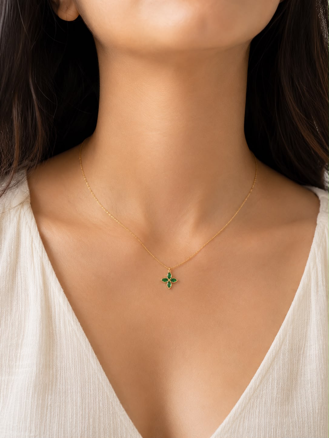 Green stone necklace