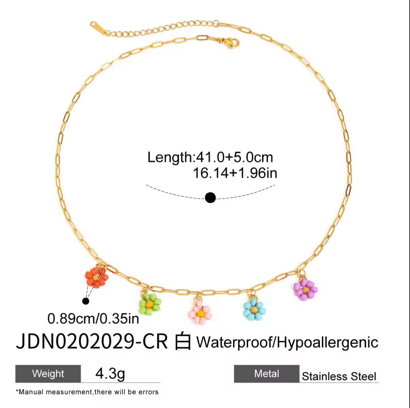 Colourful flower necklace