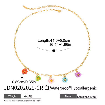 Colourful flower necklace