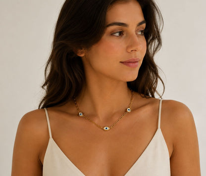 Block evil eye necklace