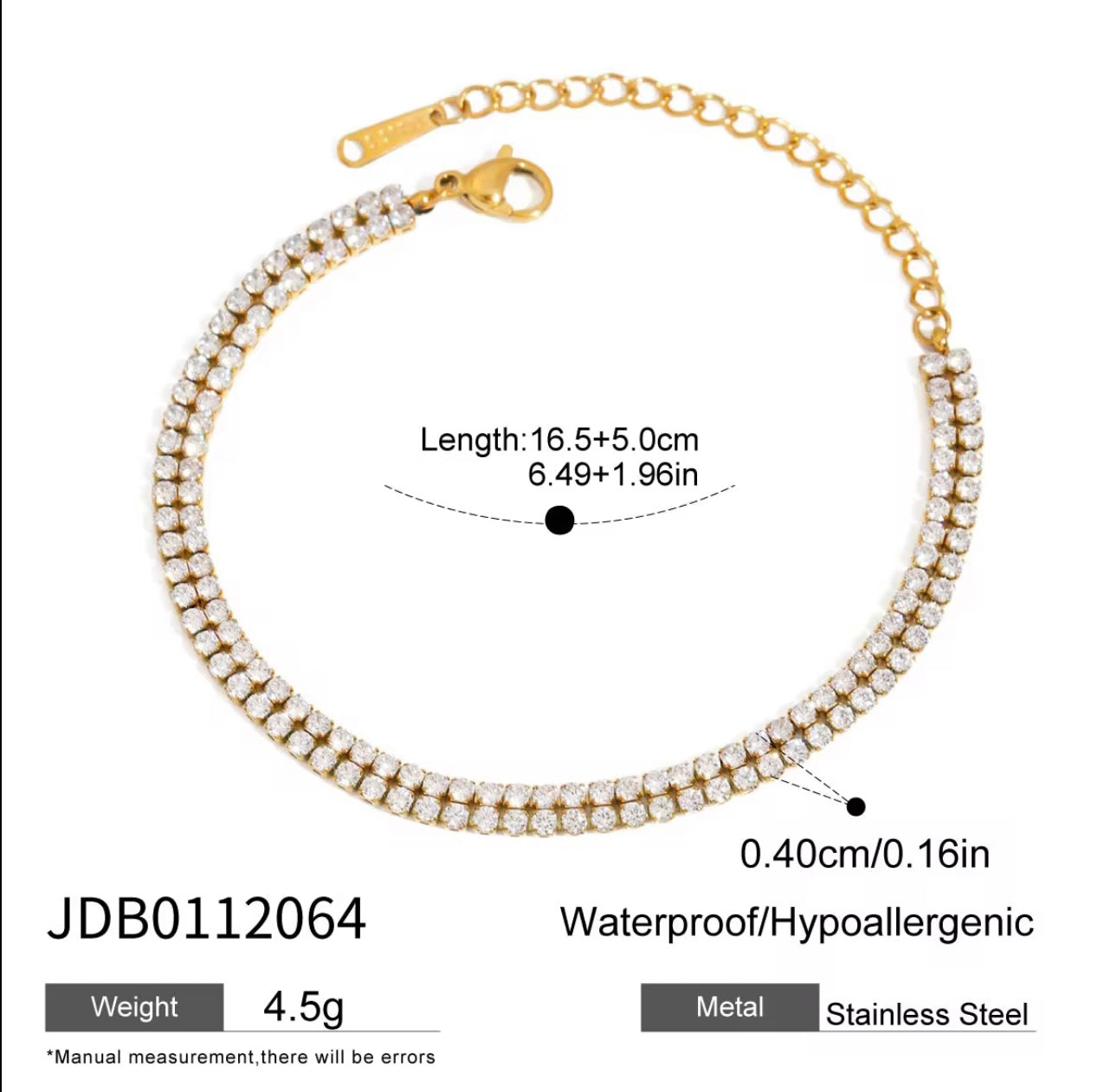 Encrusted Zircon tennis Bracelet
