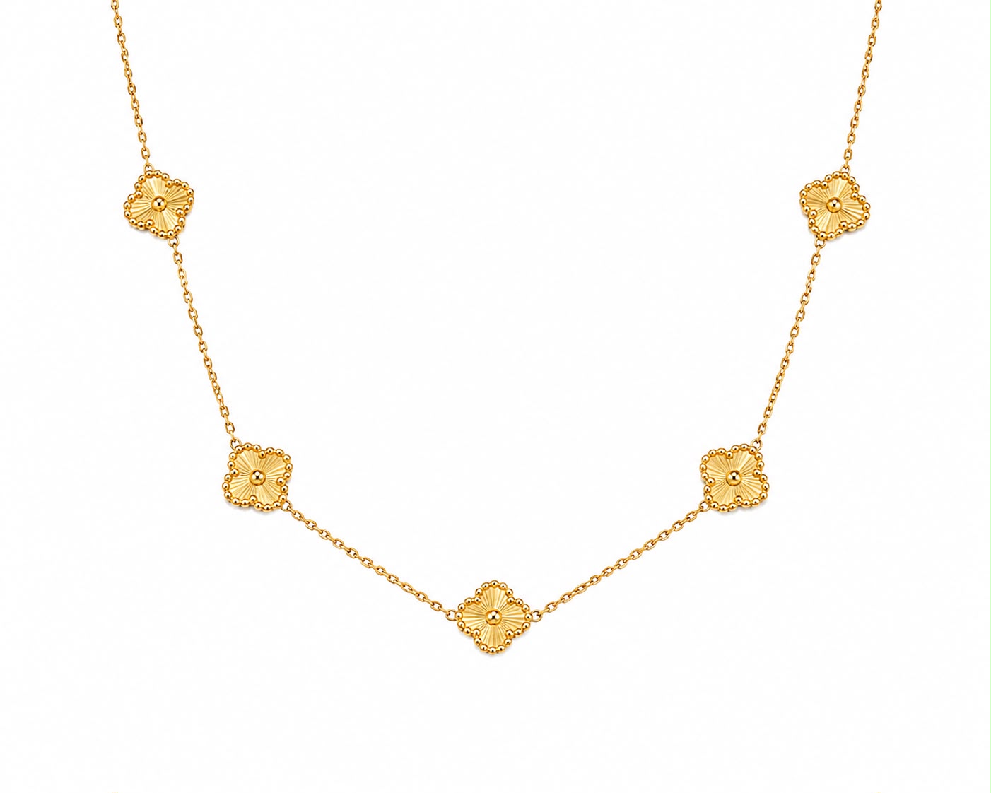 Golden clover necklace