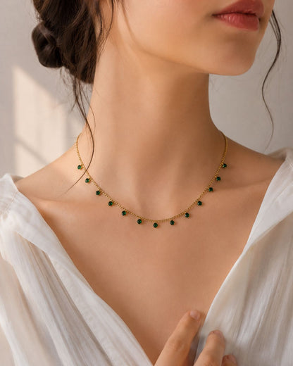 Emerald stone necklace