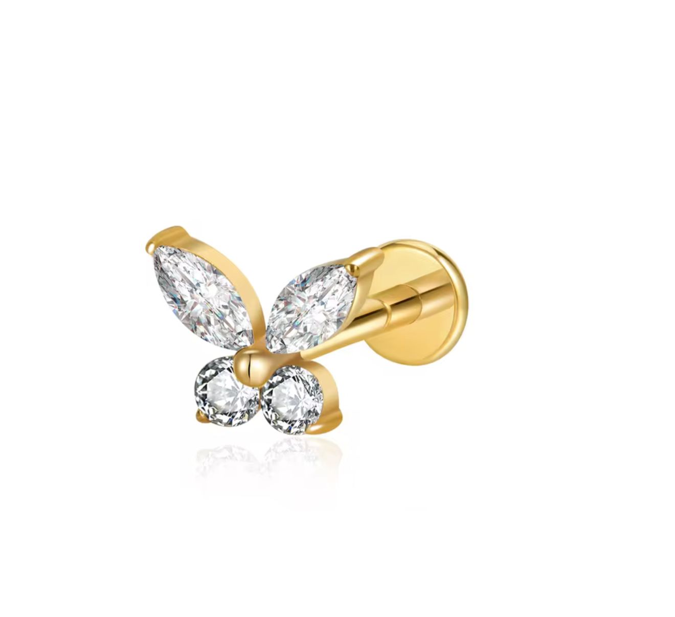 Butterfly Titanium Stud (Pair)