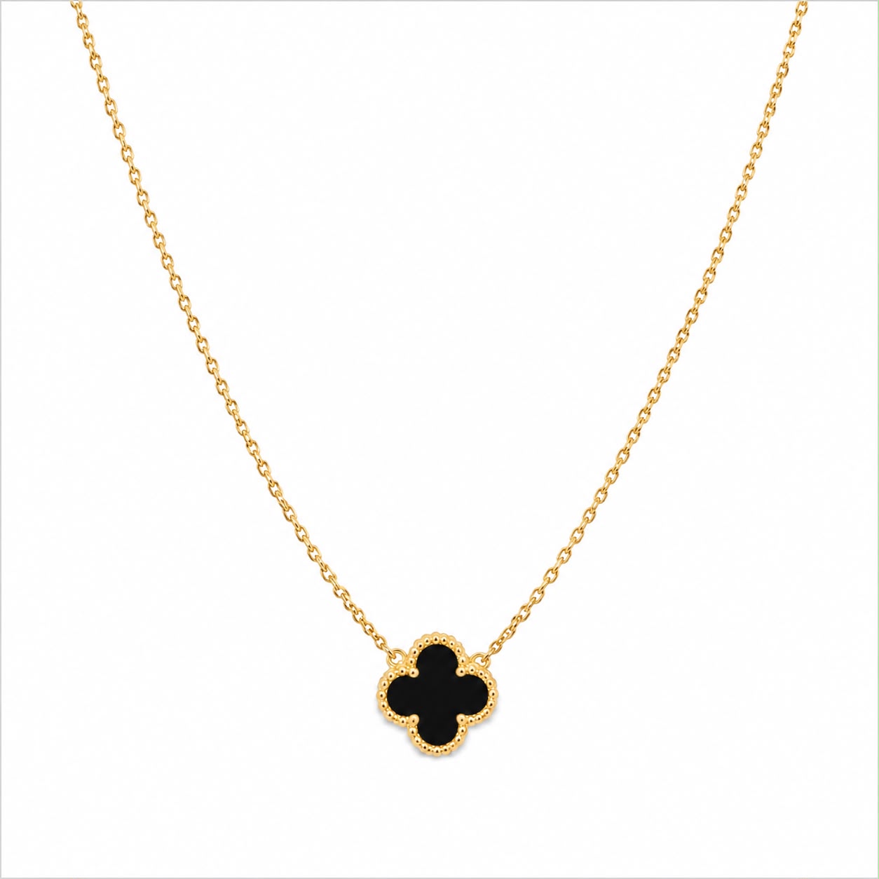 Black clover necklace