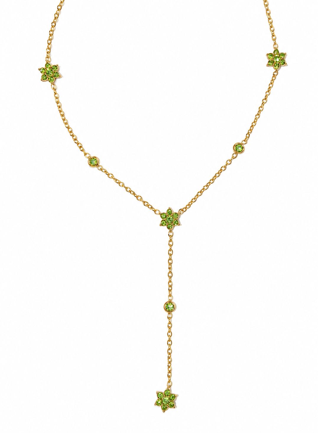 Emerald Bloom Y Necklace