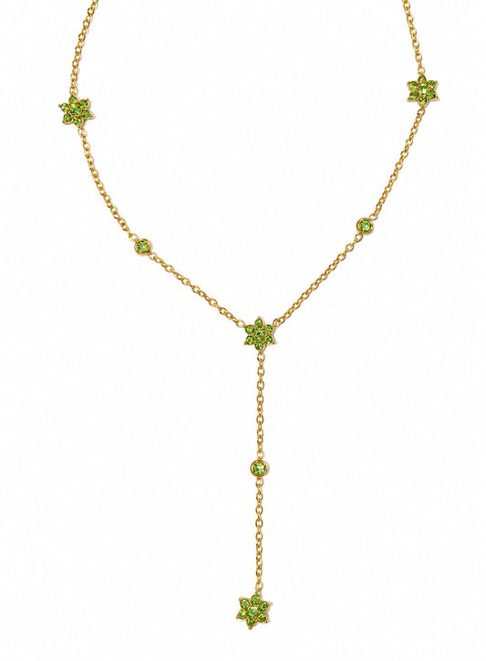 Emerald Bloom Y Necklace