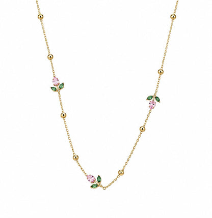 Pink tulip Bead necklace