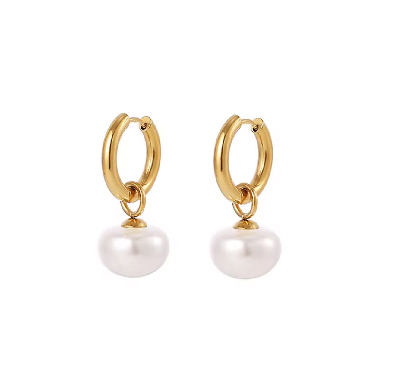 Freshwater Pearl hoops