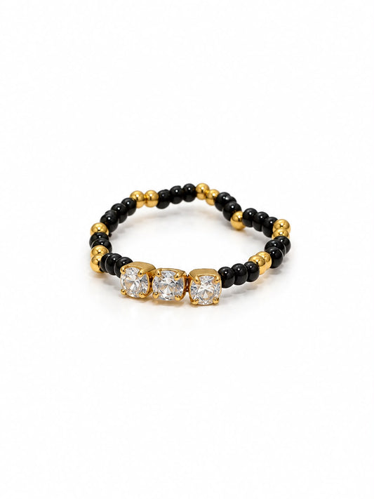 Beaded Mangalsutra ring (Adjustable)