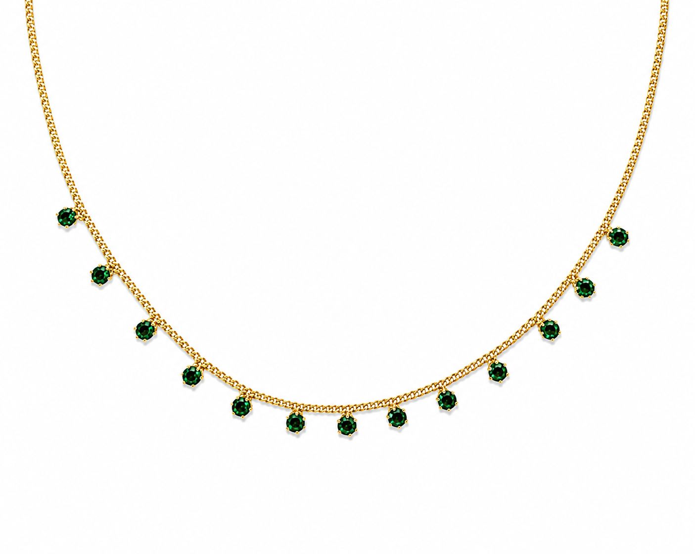 Emerald stone necklace