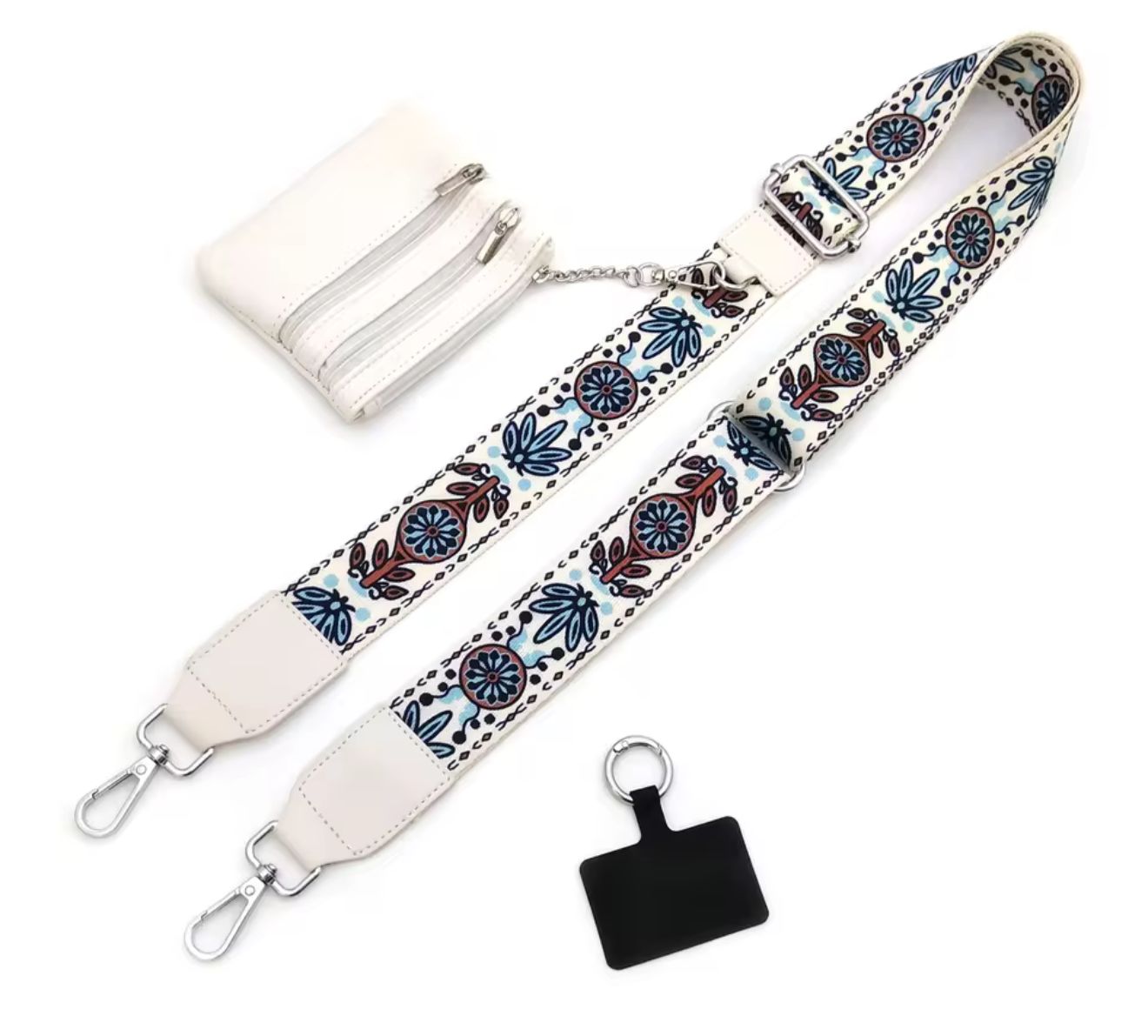 Blue pea bag phone strap