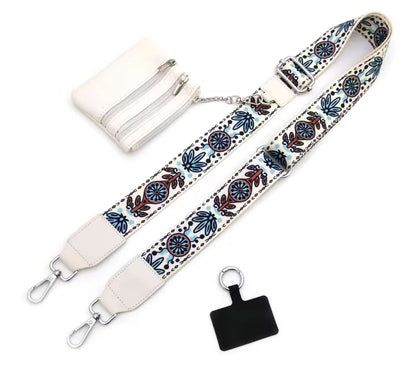 Blue pea bag phone strap