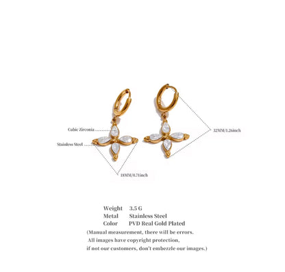 floral-cross earrings