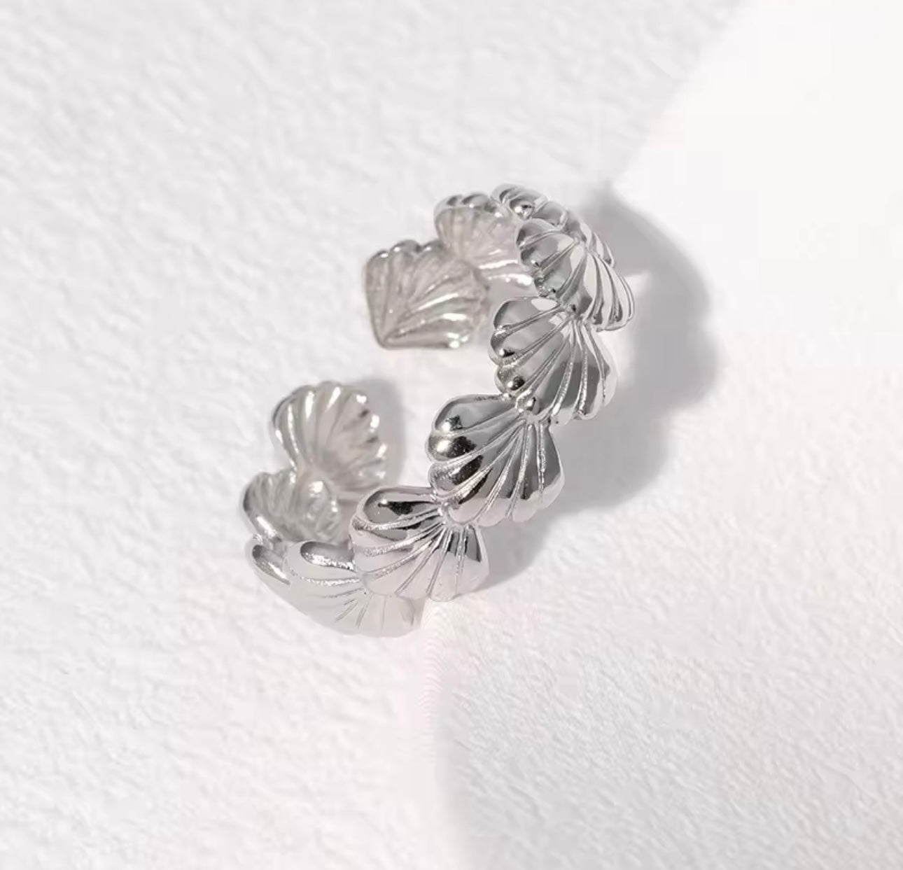 Silver Shell Set of 4 Rings