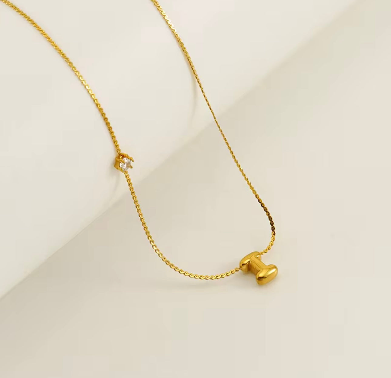 Mini bubble balloon letter alphabets 18k Gold plated