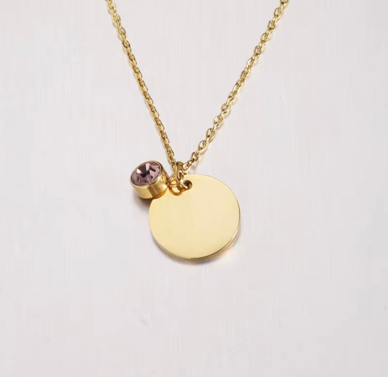 Engraving stone necklace