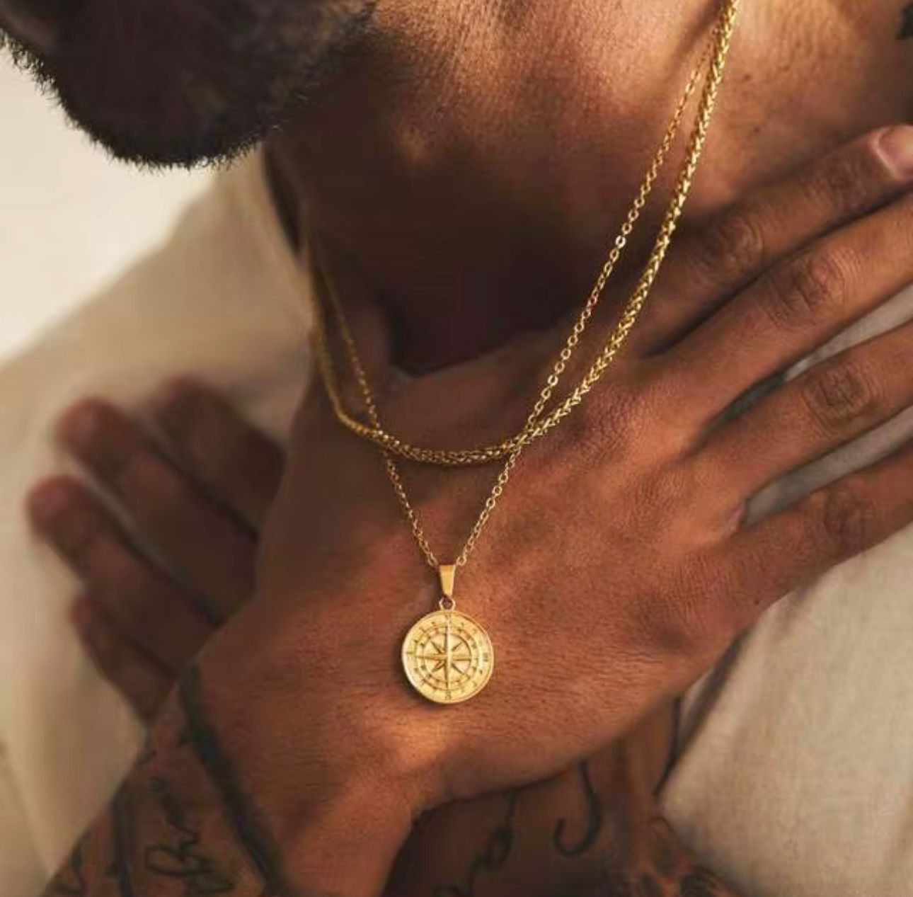 Mens Compass chain (Golden)