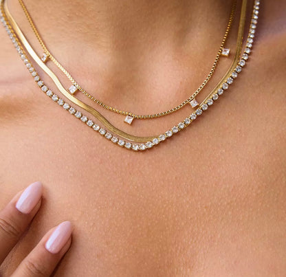 18k gold plated stainless steel white zircon pendant