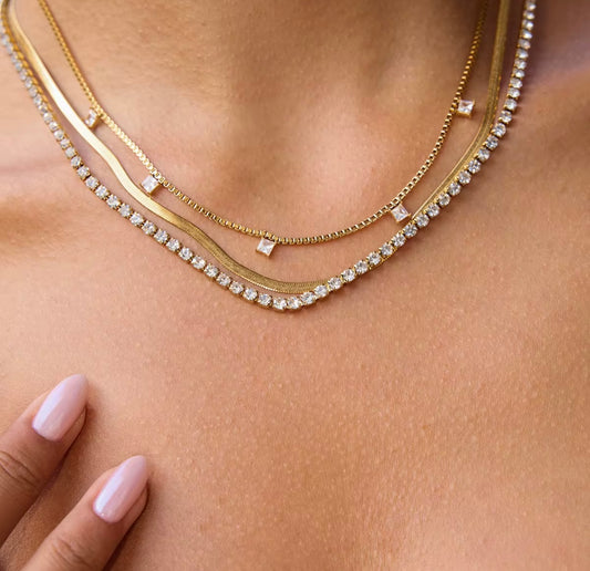 18k gold plated stainless steel white zircon pendant