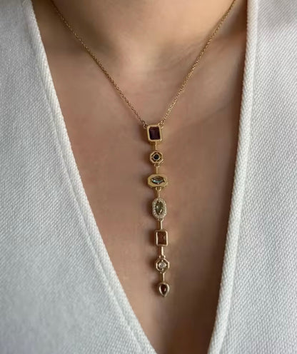 Vertical Embedded  Necklace