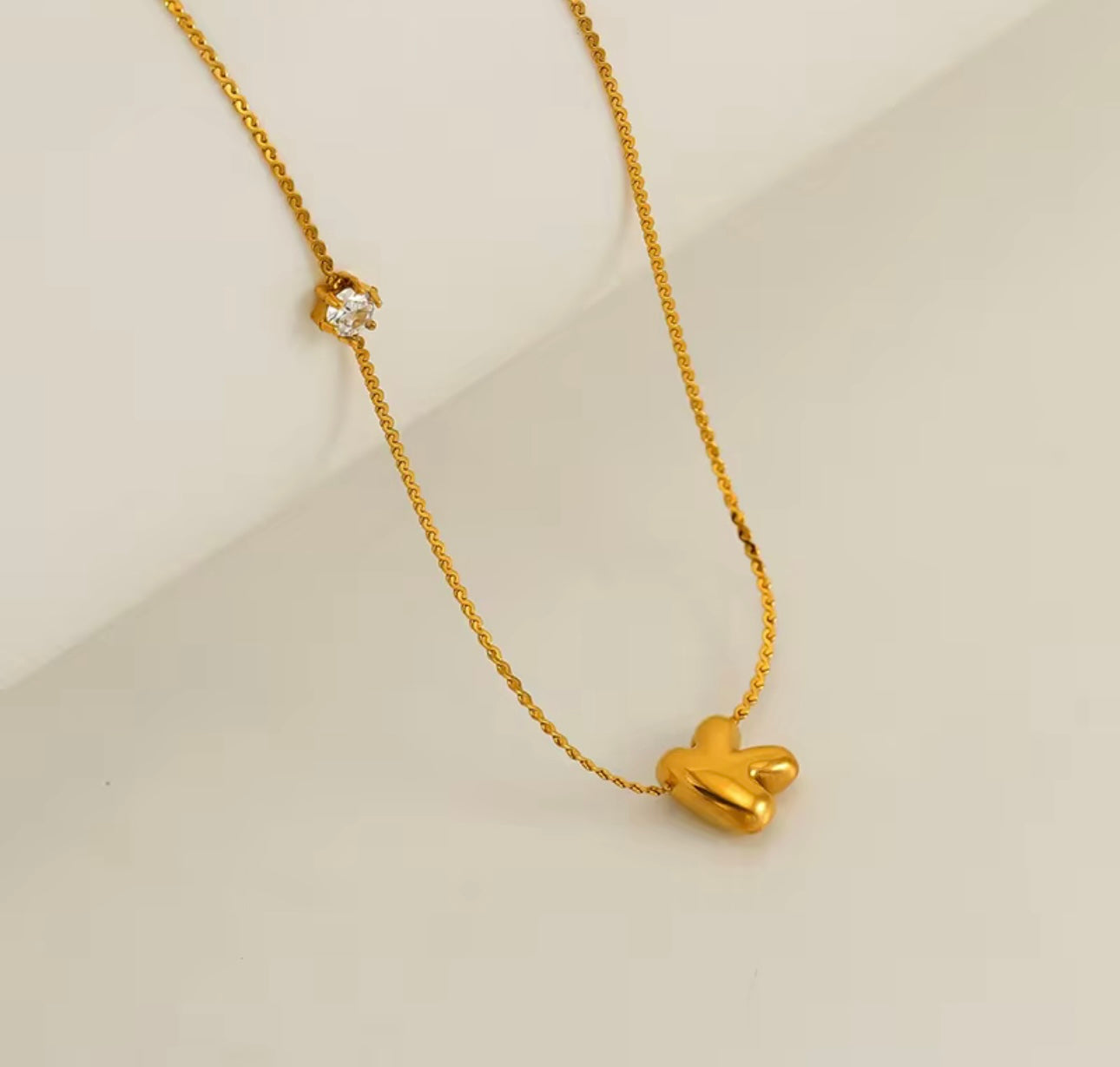 Mini bubble balloon letter alphabets 18k Gold plated