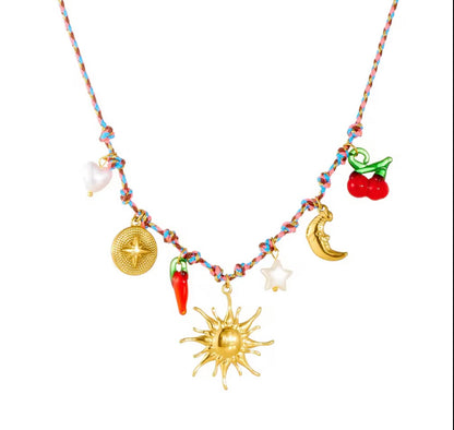Rope charm necklace