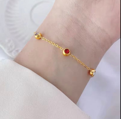 Zircon colourful steel bracelet