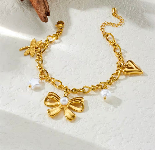 Bow pearl bracelet
