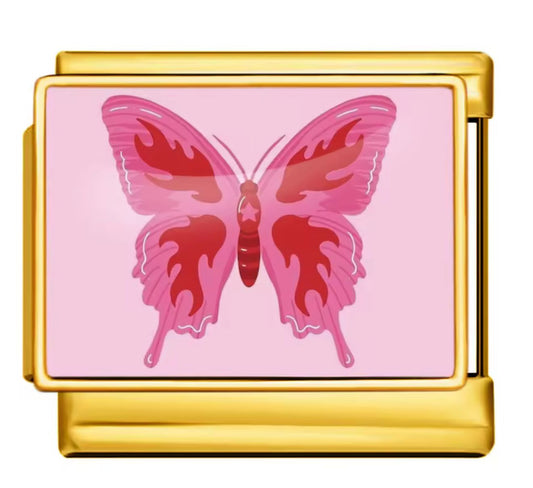 Pink butterfly charm