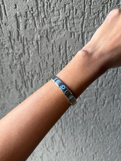 Round Evil eye italian charm bracelet