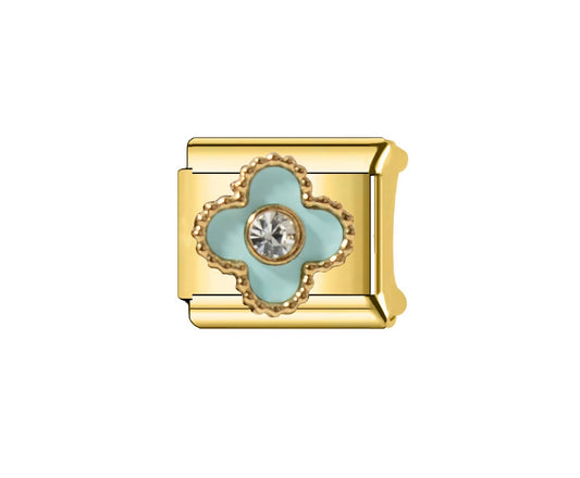 PastelBlue Clover Charm