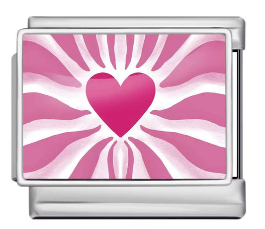 Pink heart  charm