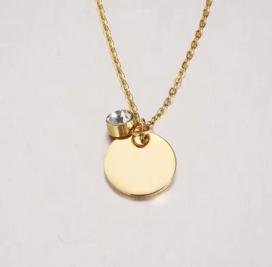Engraving stone necklace