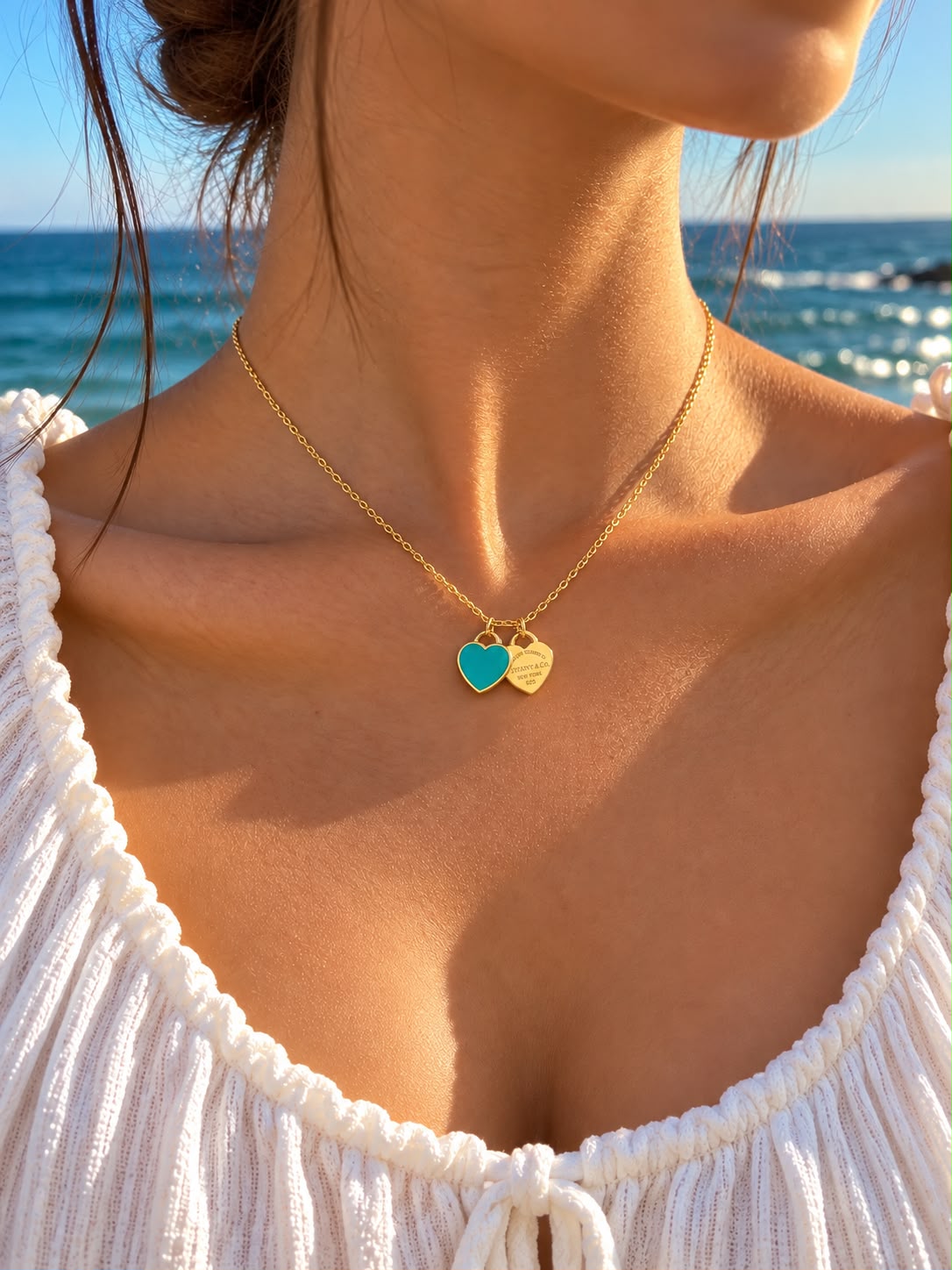 Amora Turquoise golden necklace