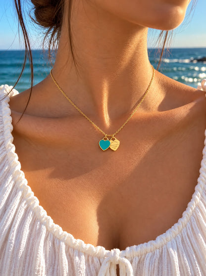 Amora Turquoise golden necklace