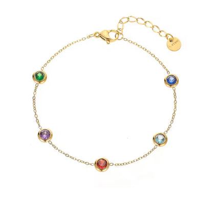 Zircon colourful steel bracelet