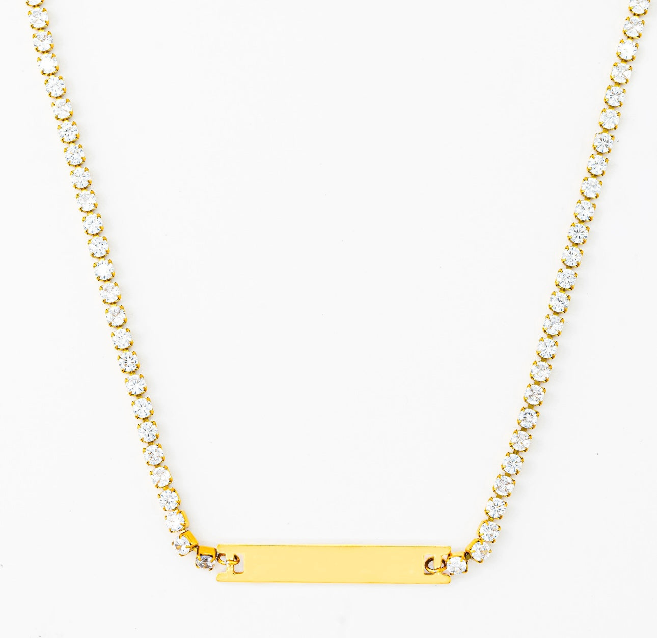 Tennis Engraveable Golden  Necklace