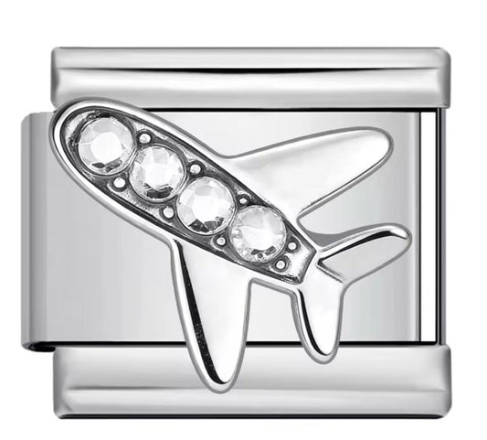 Silver airplane charm